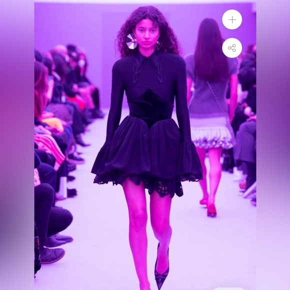 Paco Rabanne Black Long Sleeve Flare Cuff Designer Dress Womens Size 38 or Small - Picture 1 of 14